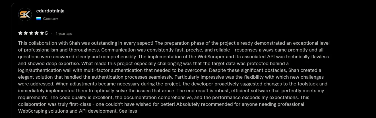 Client review screenshot